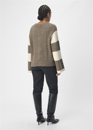 Rosa knit ls pullover Morel/White Sand Object